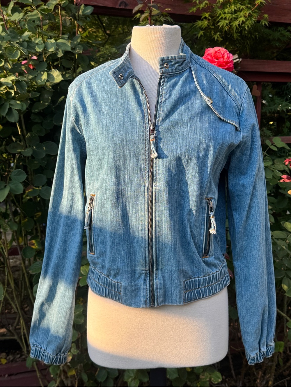 Levi's Light Blue Denim Zip Bomber Jacket